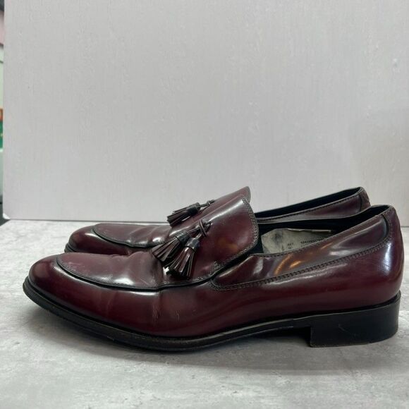 Ermenegildo Zegna Burgundy Leather Tassel Slip-On Loafer Shoes Mens Size 8.5 EE main image 5